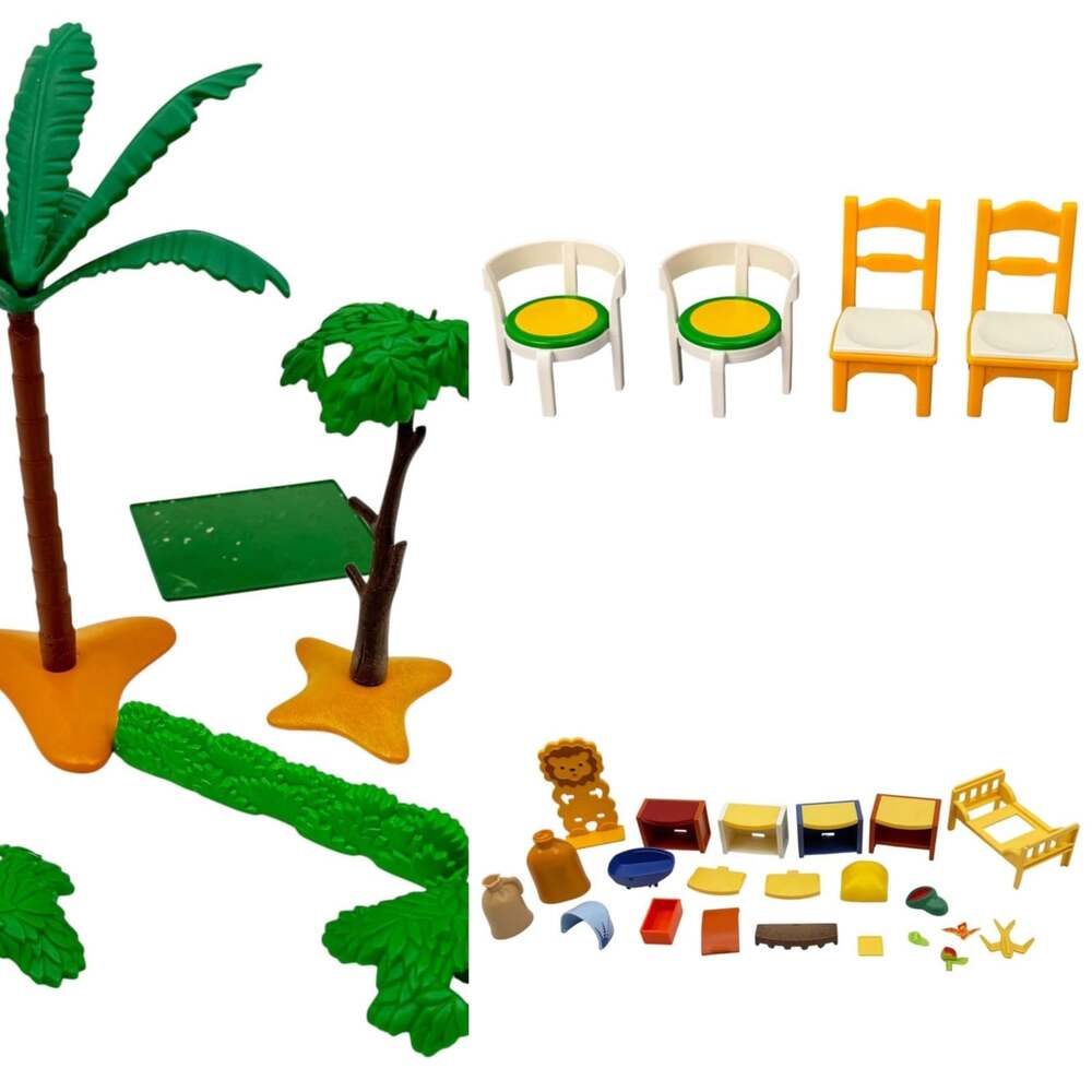 Playmobil Toys Assorted Mixed Lot of Chairs Trees Lion Tables Bed Misc Geobra
